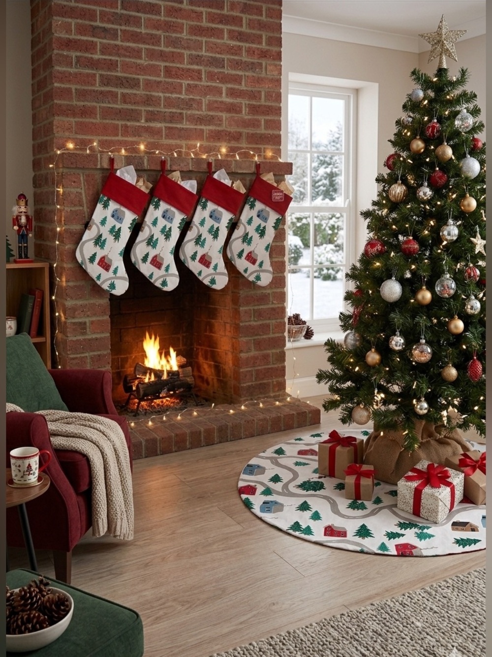 Holiday Style Tree Skirt and Matching Stocking Set NWT